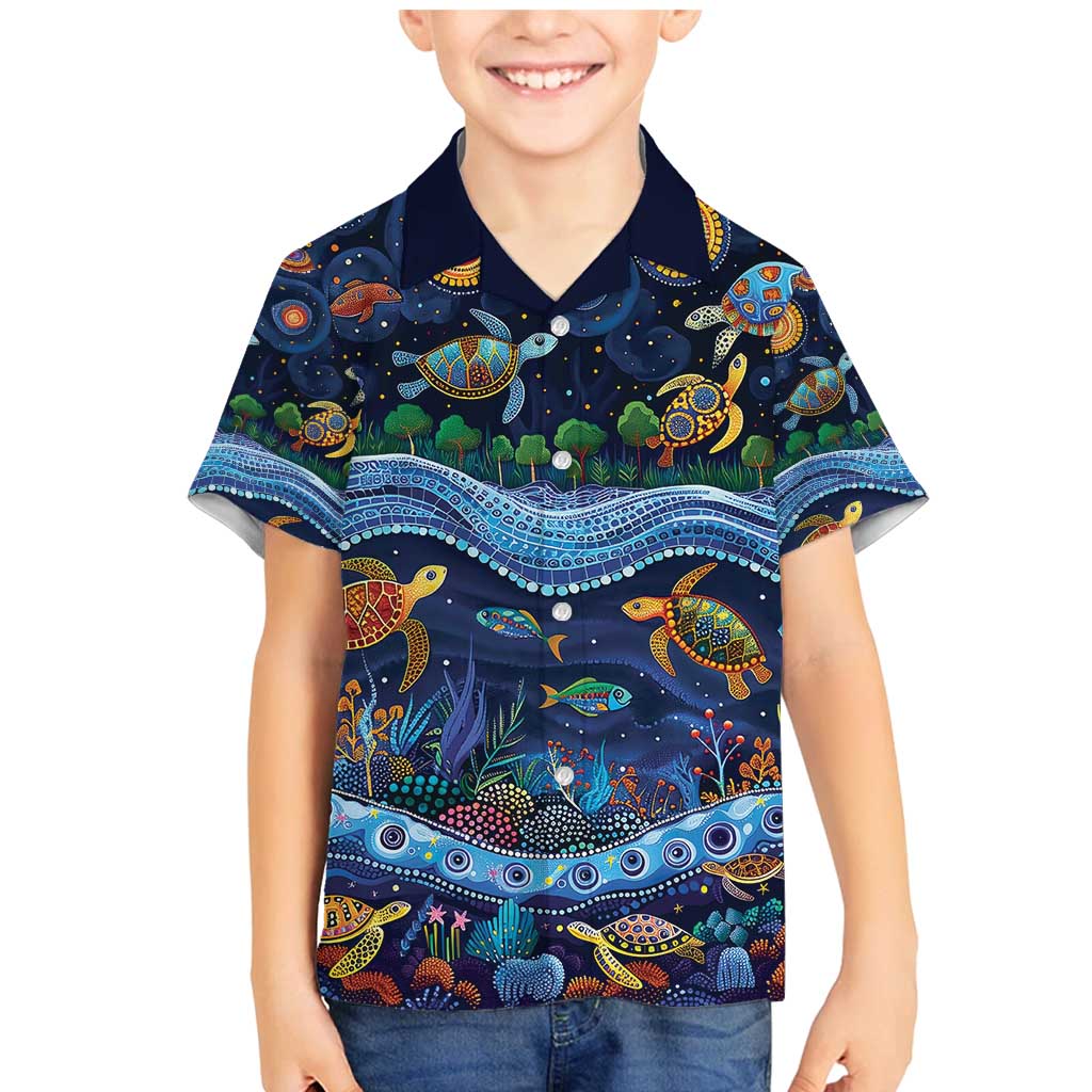 Australian Landscapes Family Matching Mermaid Dress and Hawaiian Shirt Aboriginal Dreamtime Story