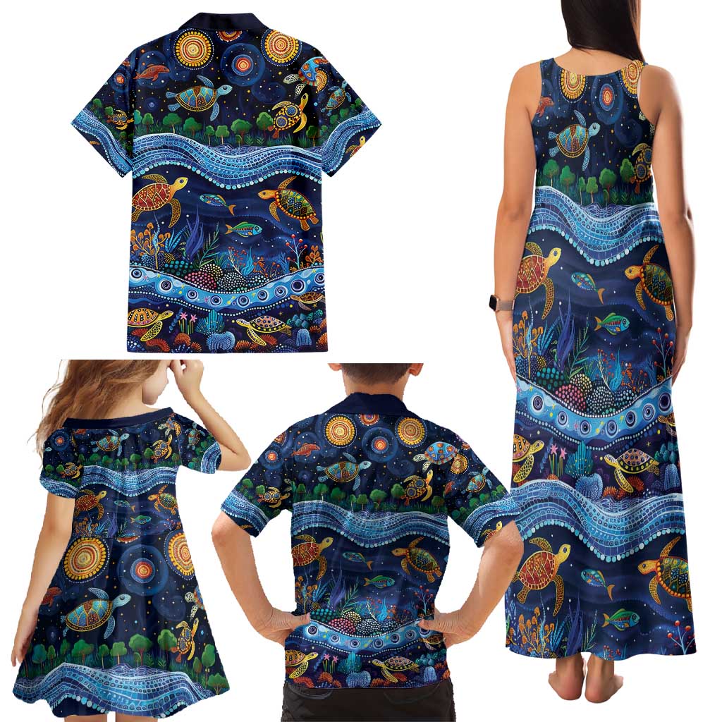 Australian Landscapes Family Matching Tank Maxi Dress and Hawaiian Shirt Aboriginal Dreamtime Story