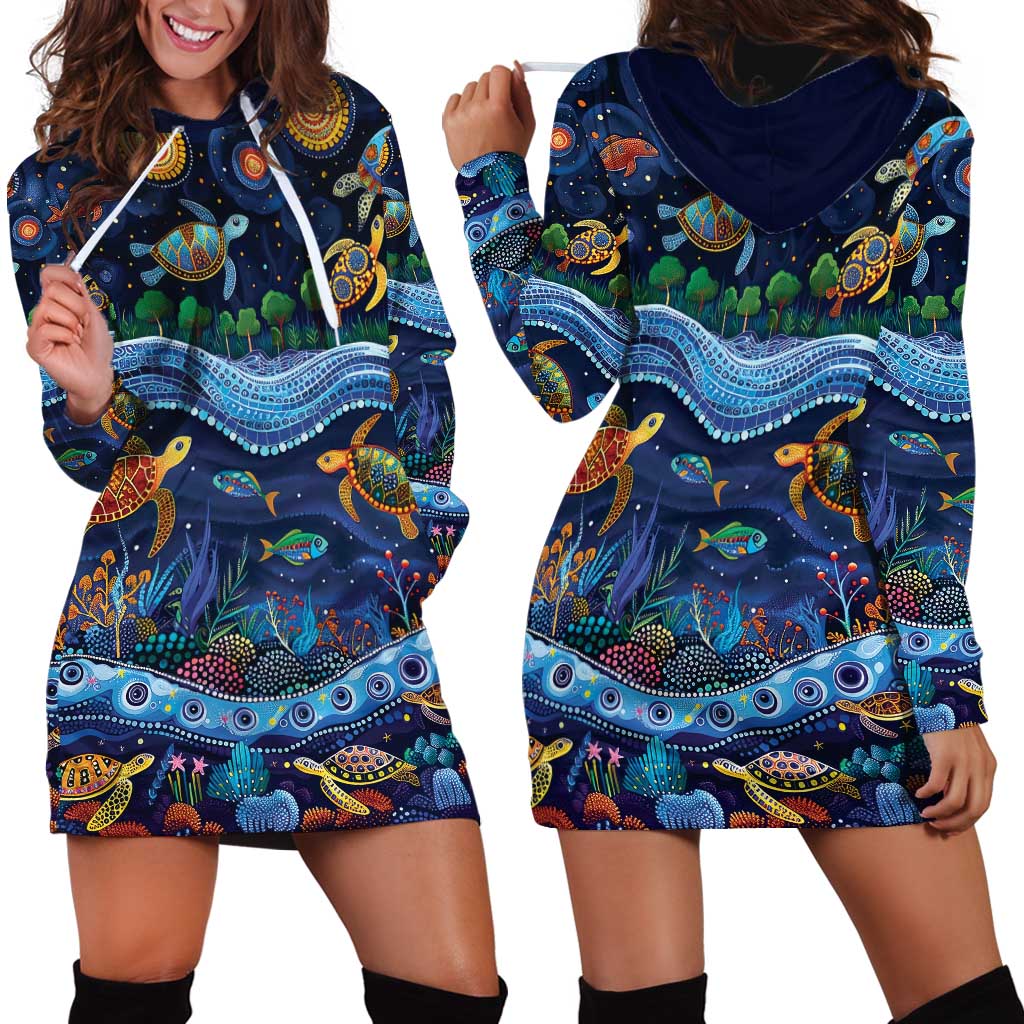 Australian Landscapes Hoodie Dress Aboriginal Dreamtime Story - Vibe Hoodie Shop