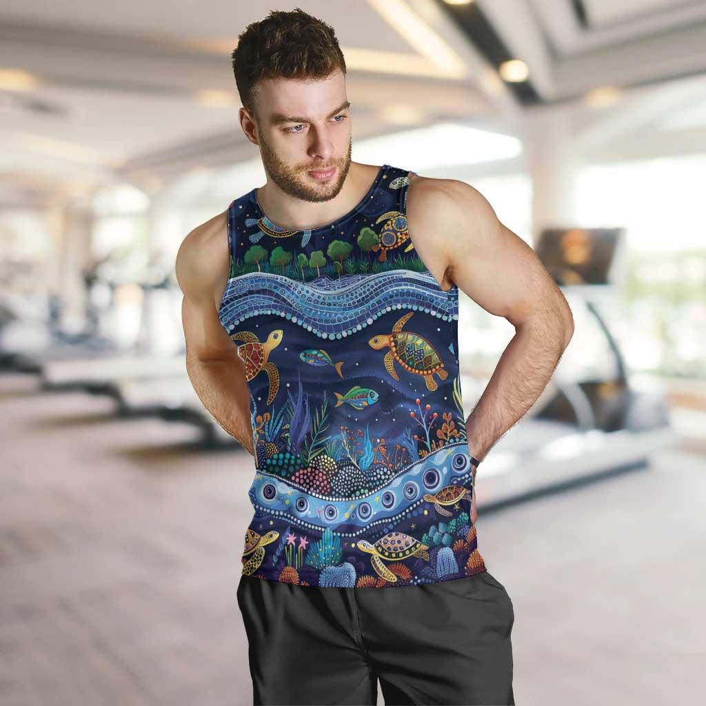 Australian Landscapes Men Tank Top Aboriginal Dreamtime Story - Vibe Hoodie Shop