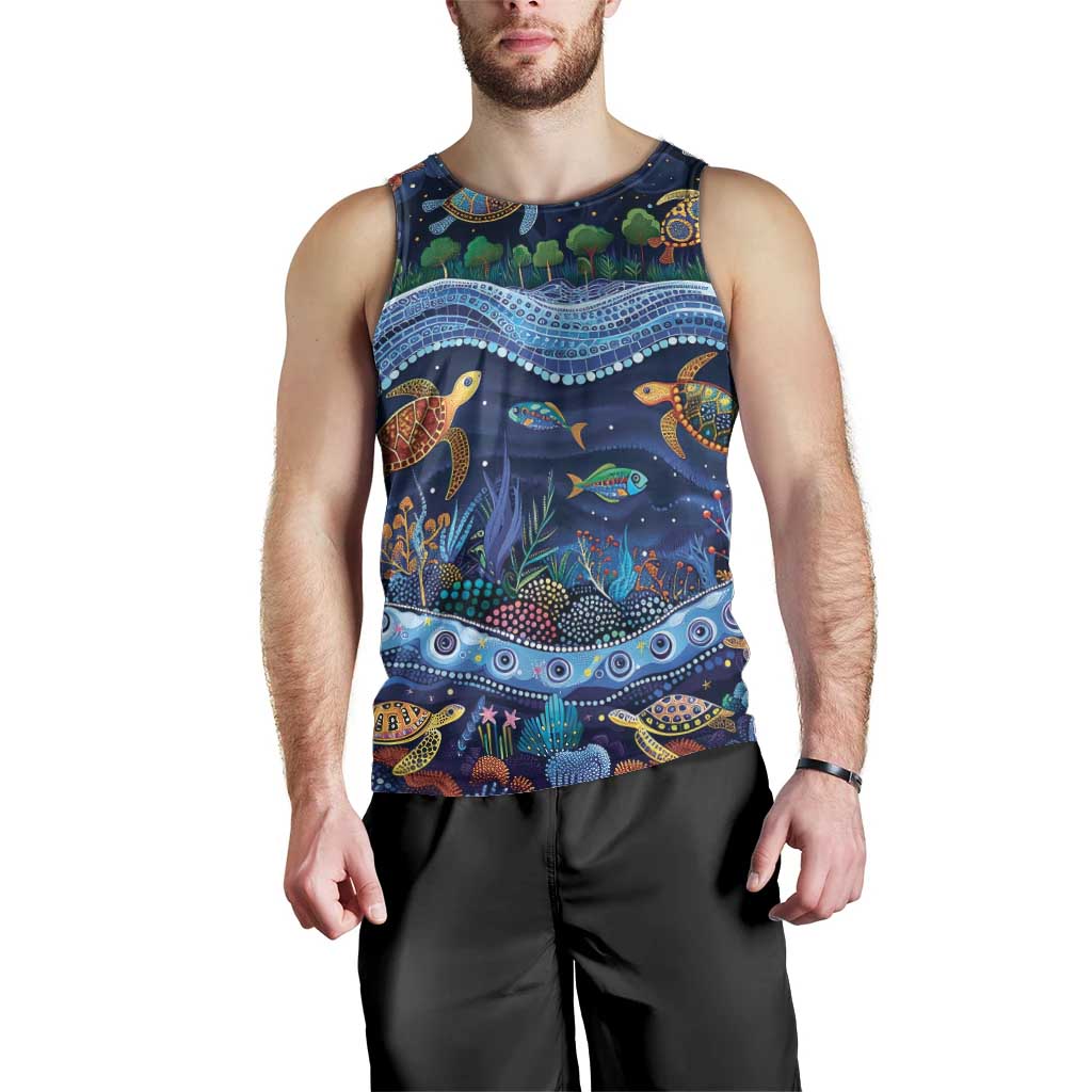 Australian Landscapes Men Tank Top Aboriginal Dreamtime Story - Vibe Hoodie Shop