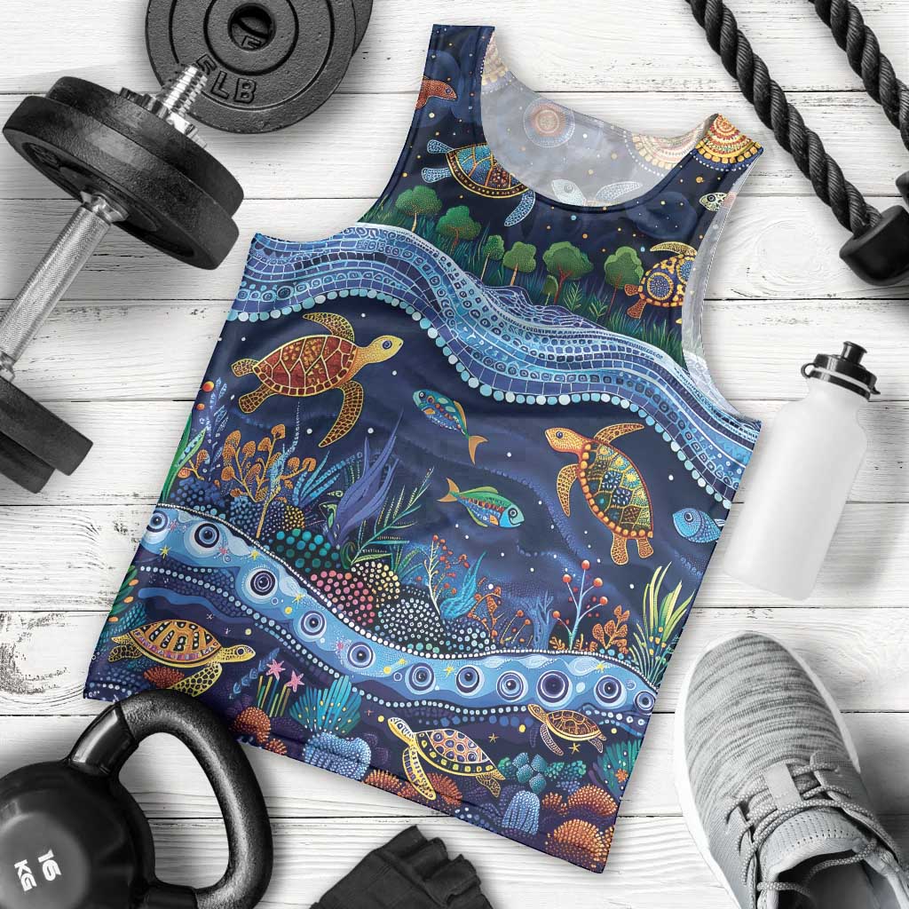 Australian Landscapes Men Tank Top Aboriginal Dreamtime Story - Vibe Hoodie Shop