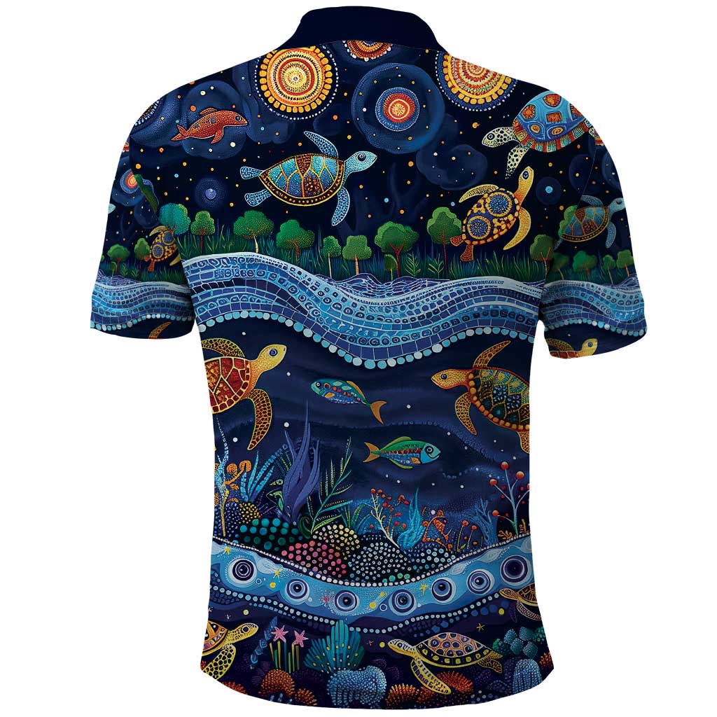 Australian Landscapes Polo Shirt Aboriginal Dreamtime Story LT9 - Vibe Hoodie Shop