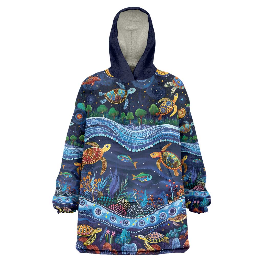 Australian Landscapes Wearable Blanket Hoodie Aboriginal Dreamtime Story - Vibe Hoodie Shop