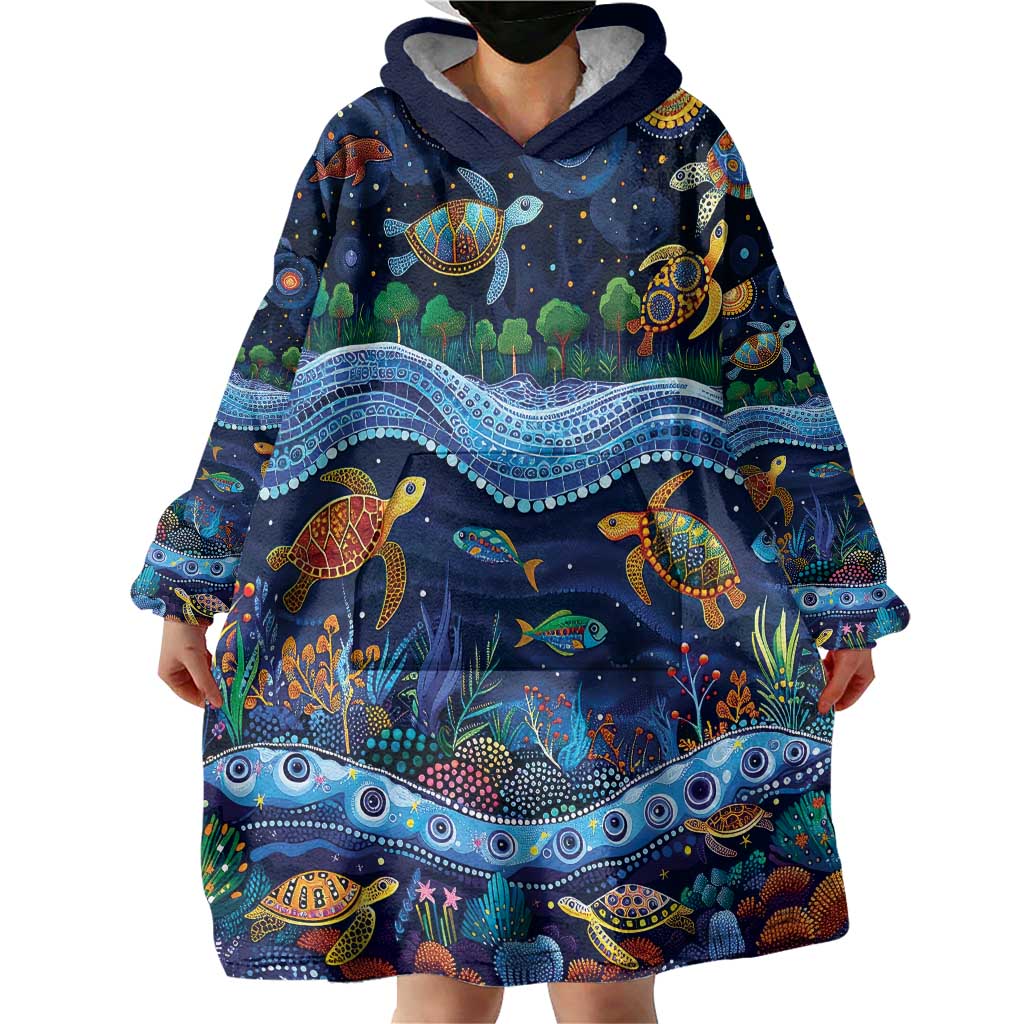 Australian Landscapes Wearable Blanket Hoodie Aboriginal Dreamtime Story - Vibe Hoodie Shop