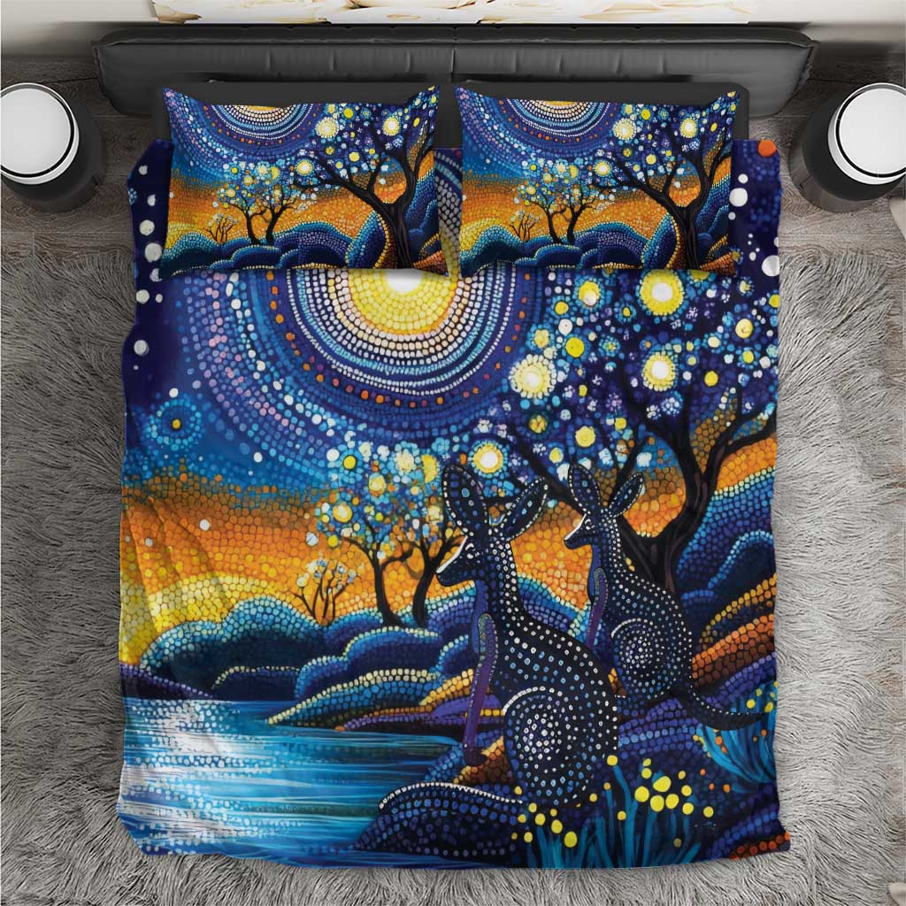 Australian Night Sky Landscape Bedding Set Aboriginal Dreamtime Story - Vibe Hoodie Shop
