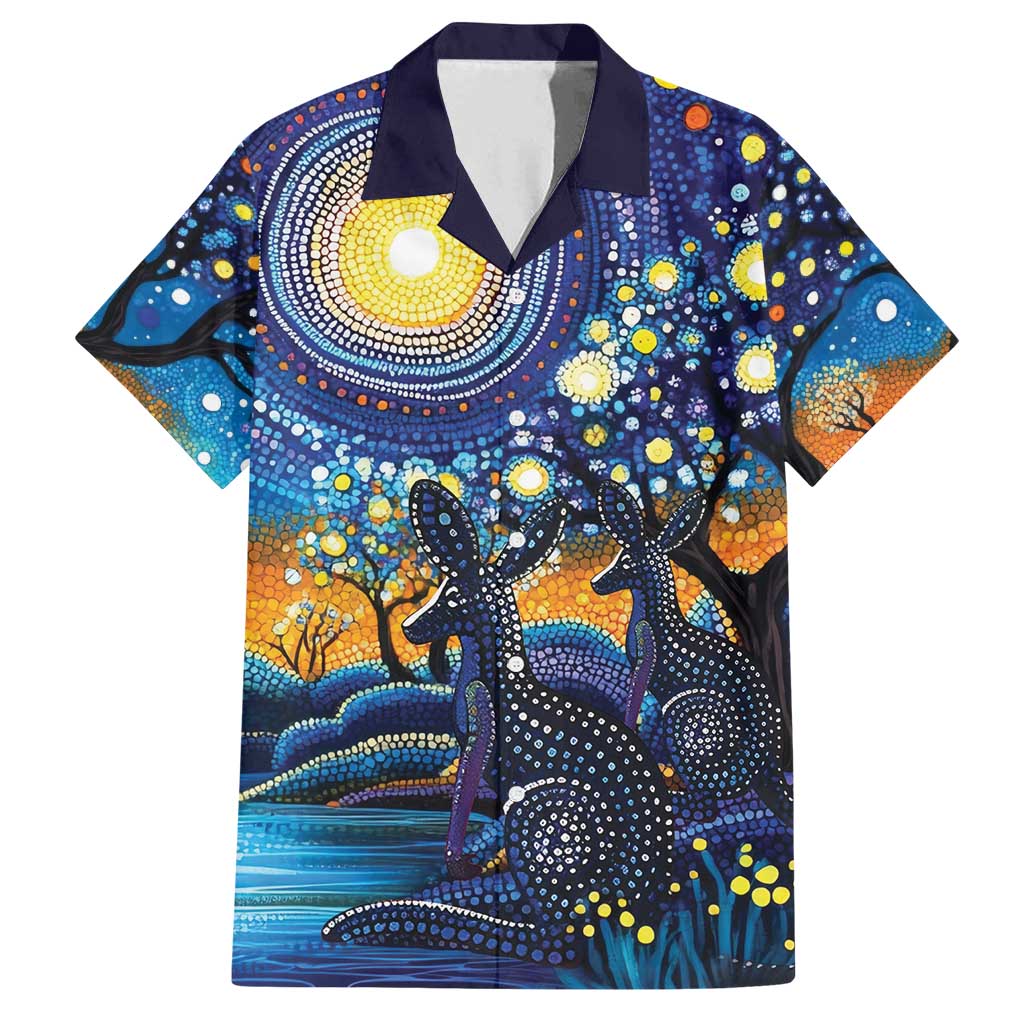 Australian Night Sky Landscape Family Matching Long Sleeve Bodycon Dress and Hawaiian Shirt Aboriginal Dreamtime Story