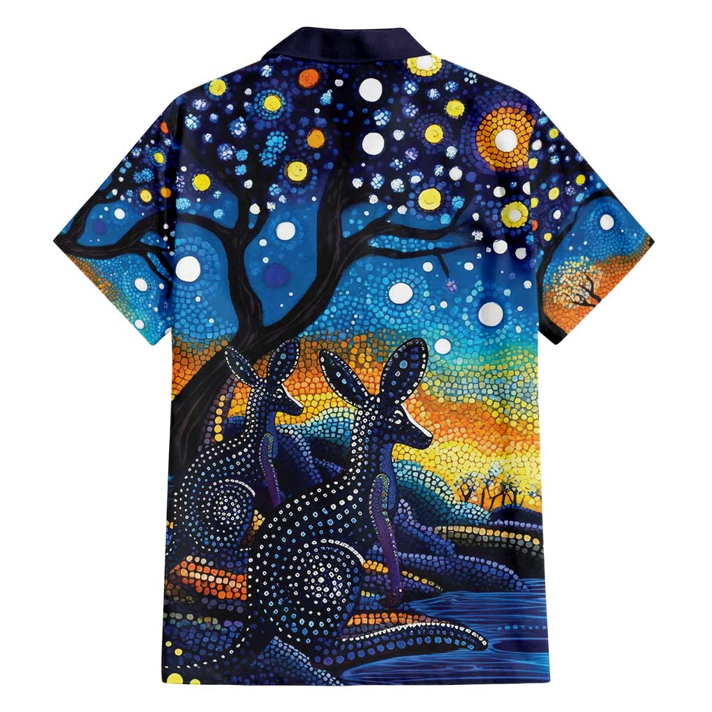 Australian Night Sky Landscape Family Matching Long Sleeve Bodycon Dress and Hawaiian Shirt Aboriginal Dreamtime Story