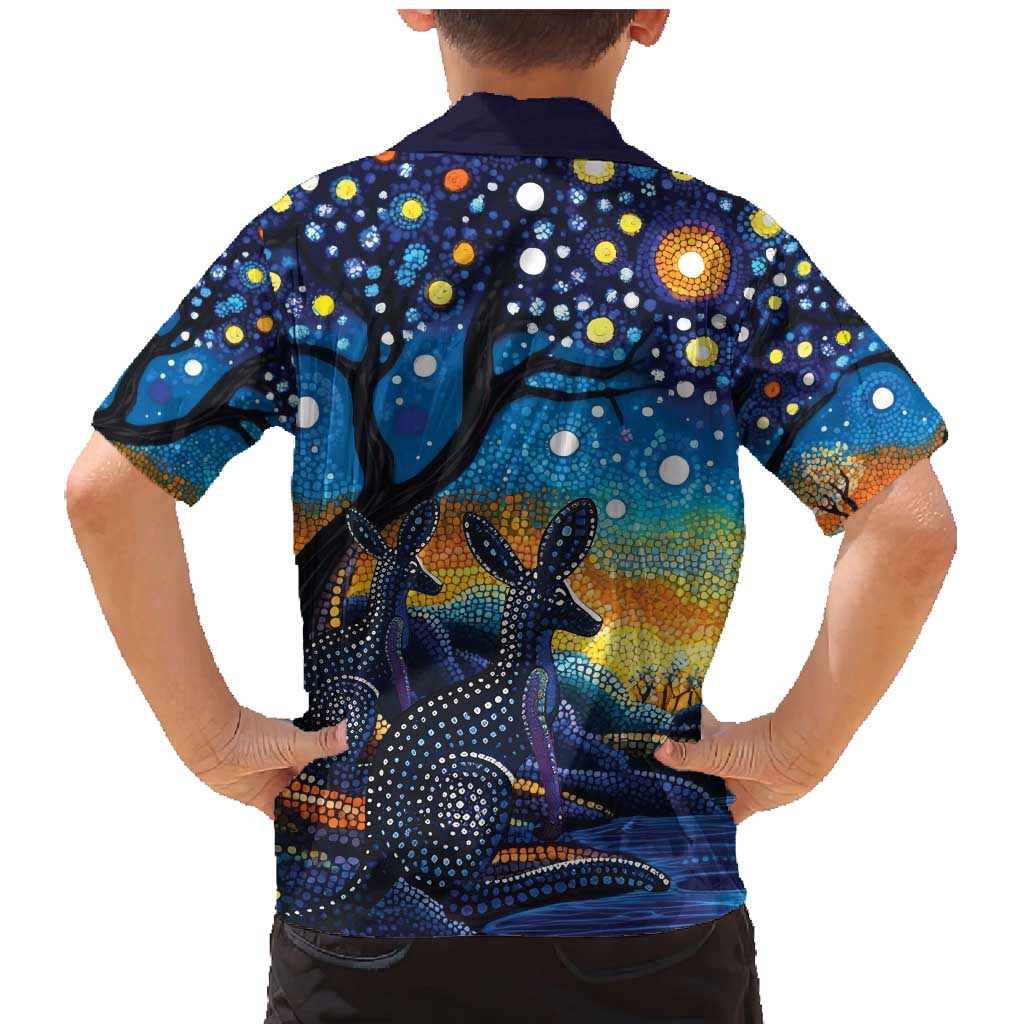 Australian Night Sky Landscape Family Matching Mermaid Dress and Hawaiian Shirt Aboriginal Dreamtime Story