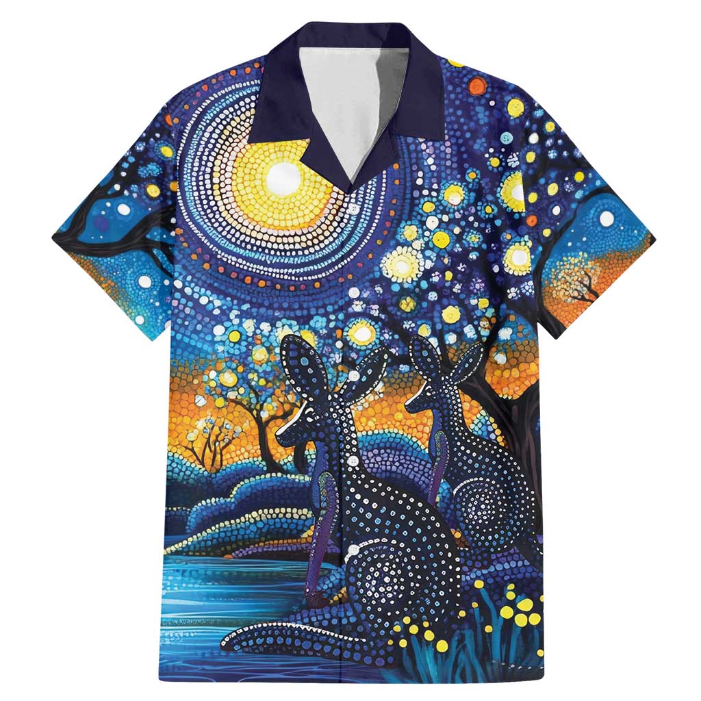 Australian Night Sky Landscape Family Matching Mermaid Dress and Hawaiian Shirt Aboriginal Dreamtime Story