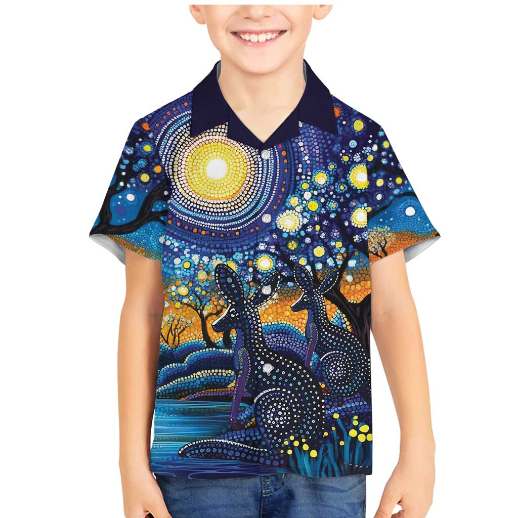 Australian Night Sky Landscape Family Matching Mermaid Dress and Hawaiian Shirt Aboriginal Dreamtime Story