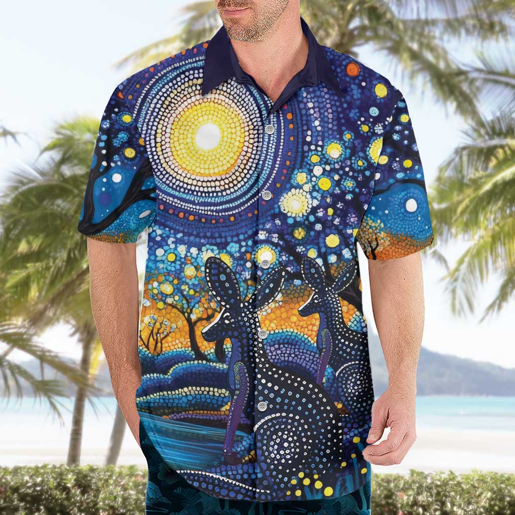 Australian Night Sky Landscape Hawaiian Shirt Aboriginal Dreamtime Story - Vibe Hoodie Shop