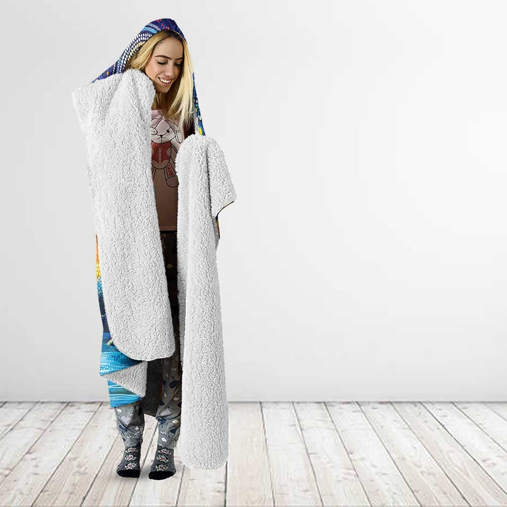 Australian Night Sky Landscape Hooded Blanket Aboriginal Dreamtime Story
