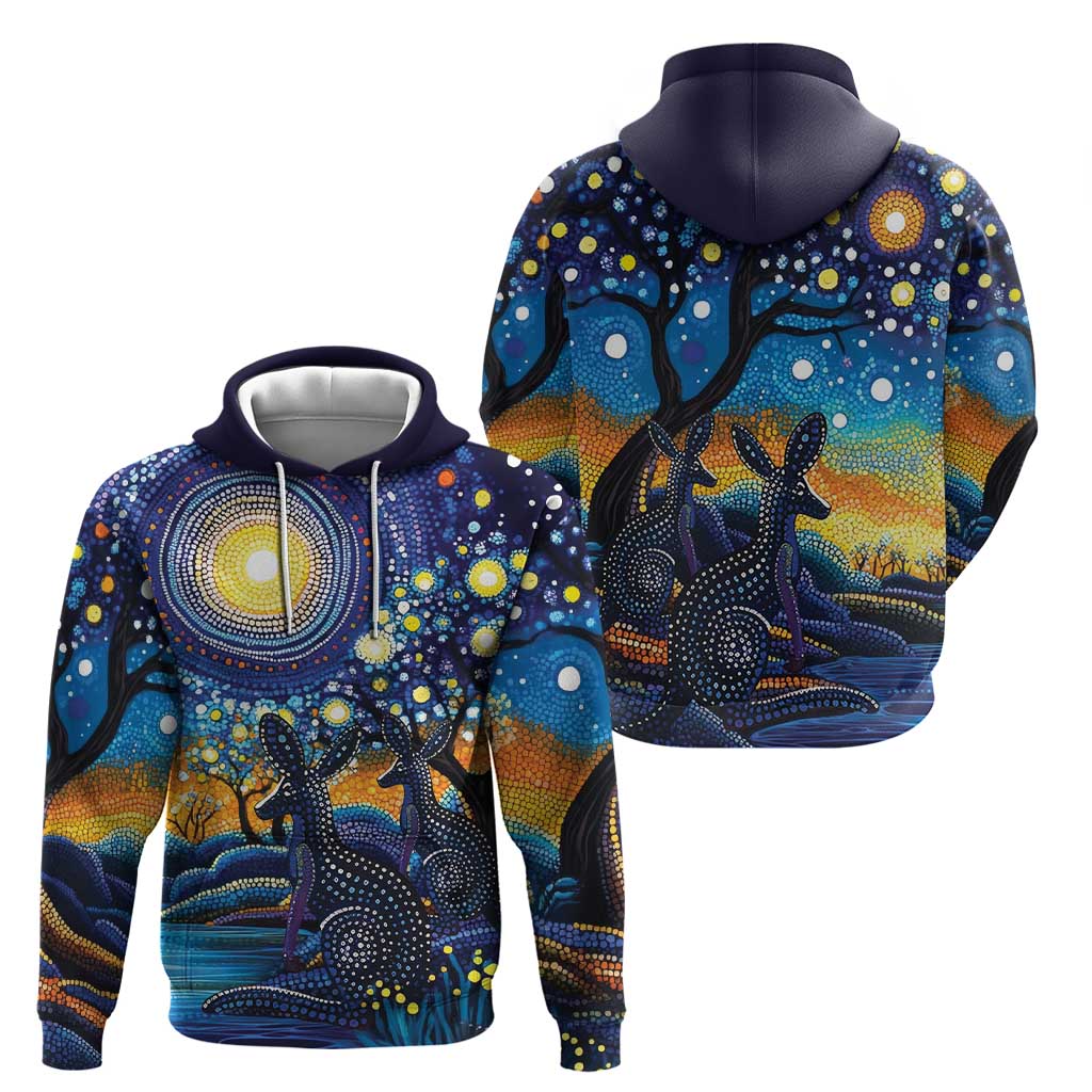 Australian Night Sky Landscape Hoodie Aboriginal Dreamtime Story LT9 - Vibe Hoodie Shop