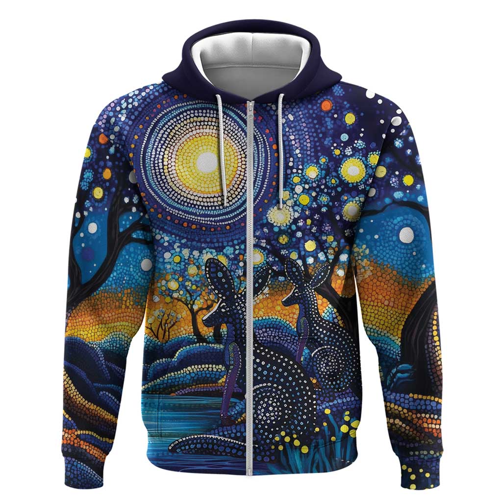 Australian Night Sky Landscape Hoodie Aboriginal Dreamtime Story LT9 - Vibe Hoodie Shop