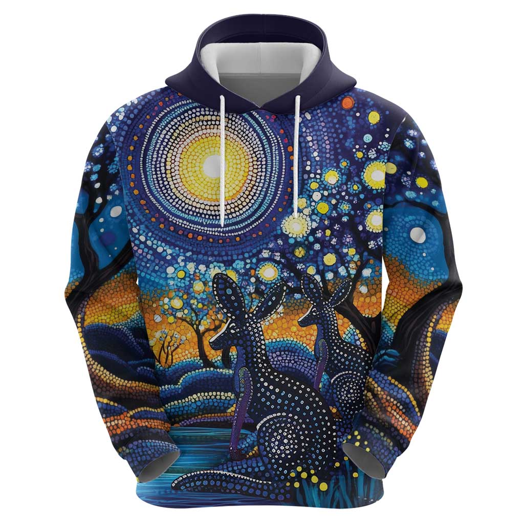 Australian Night Sky Landscape Hoodie Aboriginal Dreamtime Story LT9 - Vibe Hoodie Shop