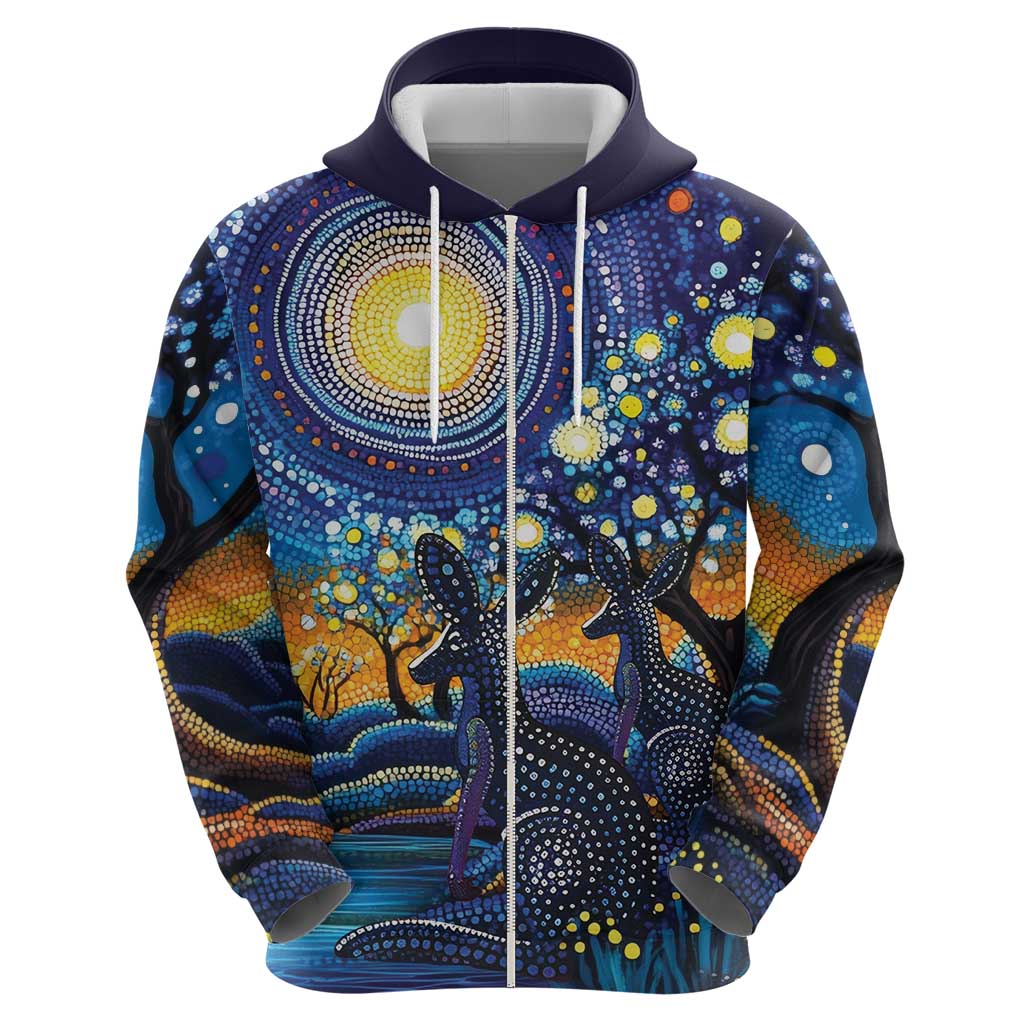 Australian Night Sky Landscape Hoodie Aboriginal Dreamtime Story LT9 - Vibe Hoodie Shop