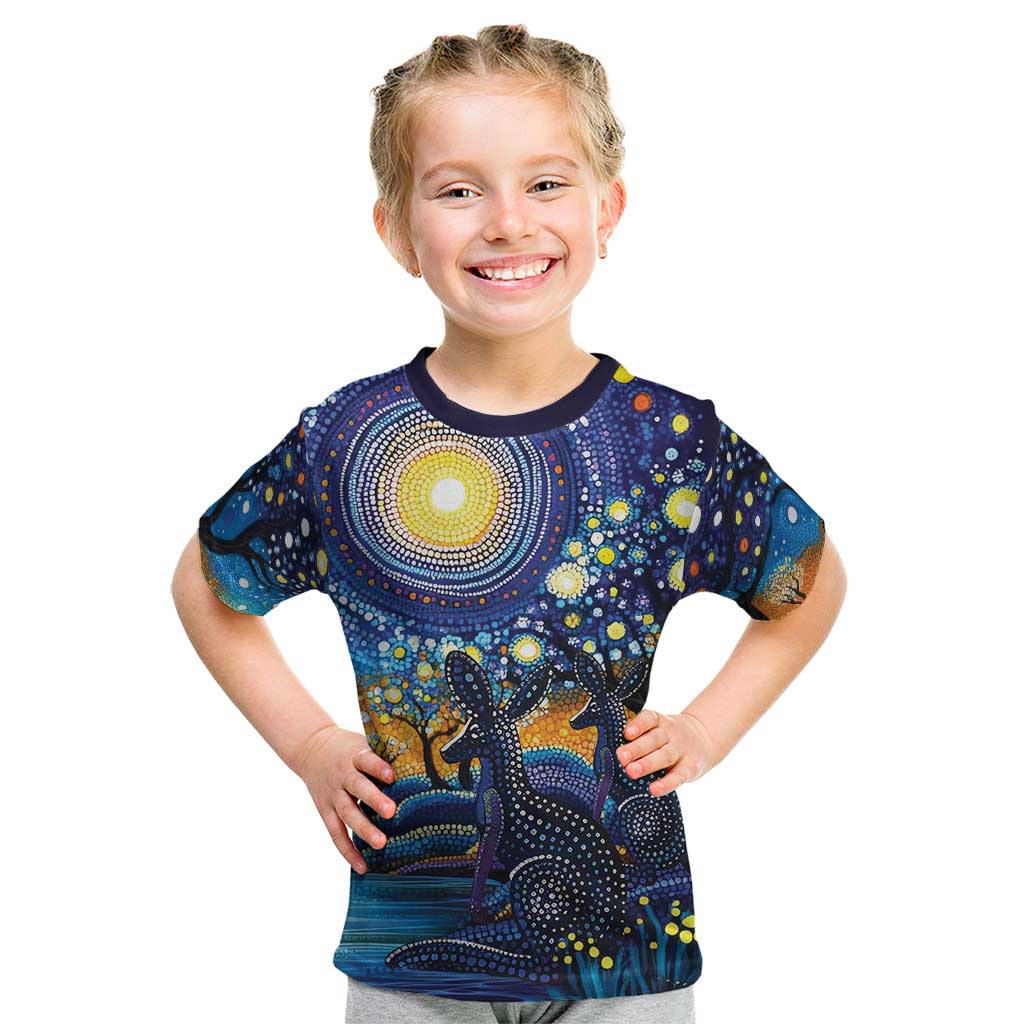 Australian Night Sky Landscape Kid T Shirt Aboriginal Dreamtime Story - Vibe Hoodie Shop