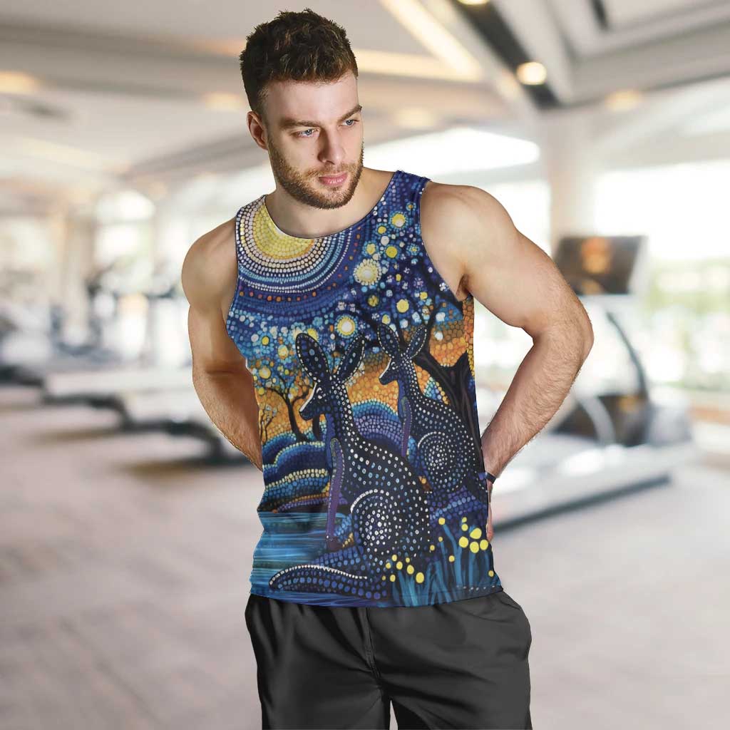 Australian Night Sky Landscape Men Tank Top Aboriginal Dreamtime Story - Vibe Hoodie Shop