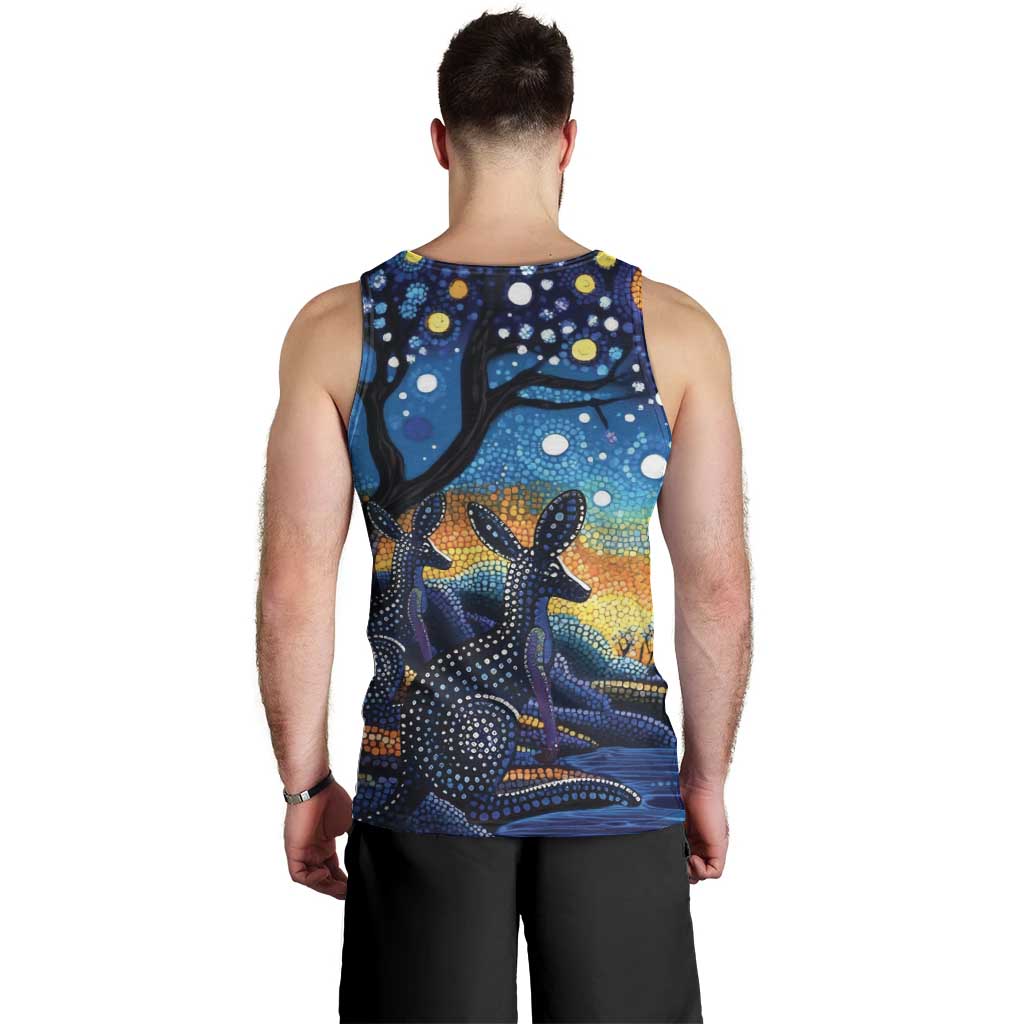 Australian Night Sky Landscape Men Tank Top Aboriginal Dreamtime Story - Vibe Hoodie Shop