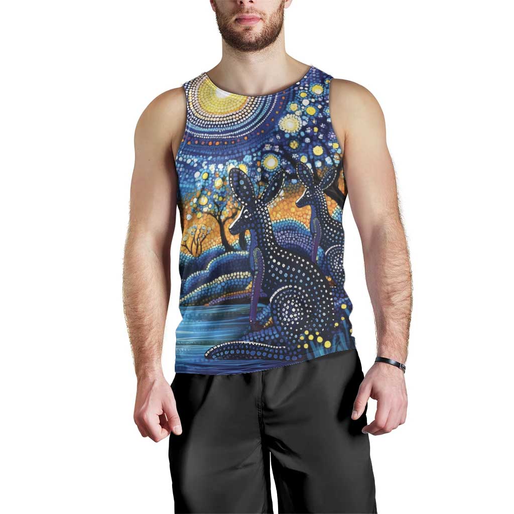 Australian Night Sky Landscape Men Tank Top Aboriginal Dreamtime Story - Vibe Hoodie Shop