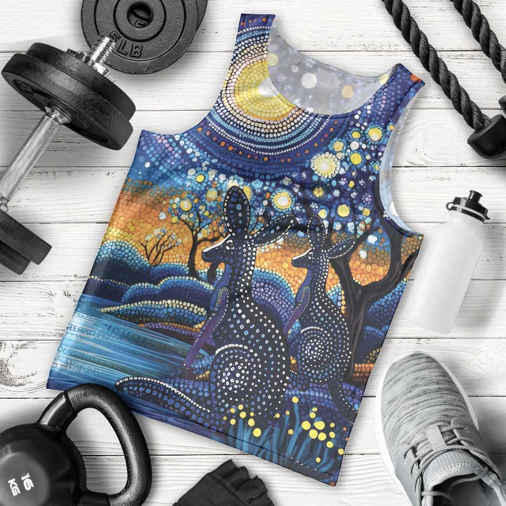 Australian Night Sky Landscape Men Tank Top Aboriginal Dreamtime Story - Vibe Hoodie Shop