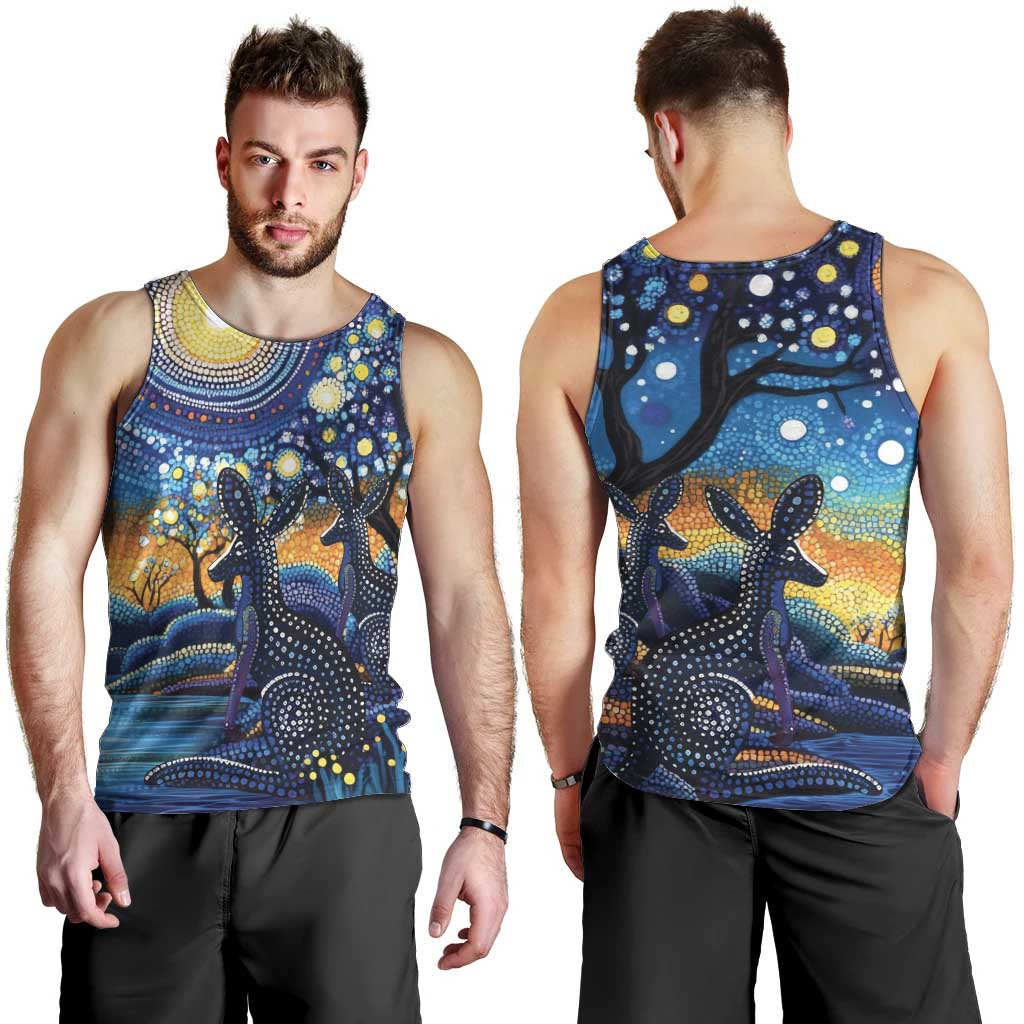 Australian Night Sky Landscape Men Tank Top Aboriginal Dreamtime Story - Vibe Hoodie Shop