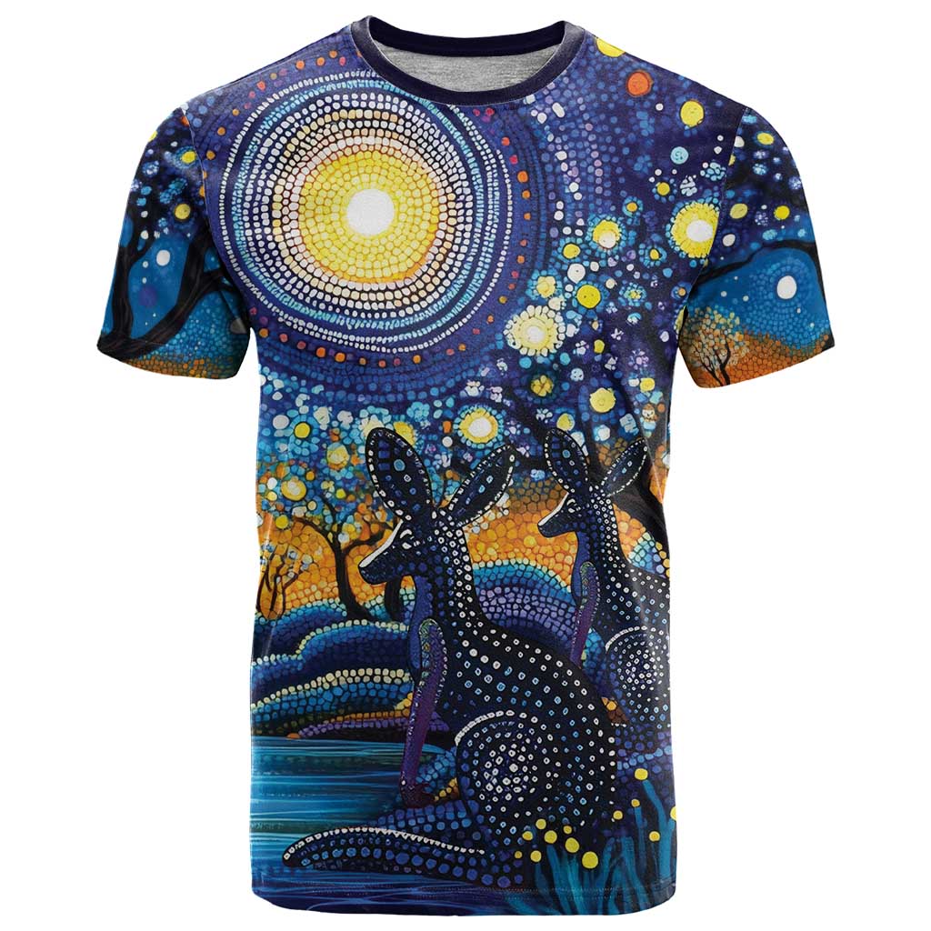 Australian Night Sky Landscape T Shirt Aboriginal Dreamtime Story LT9 - Vibe Hoodie Shop