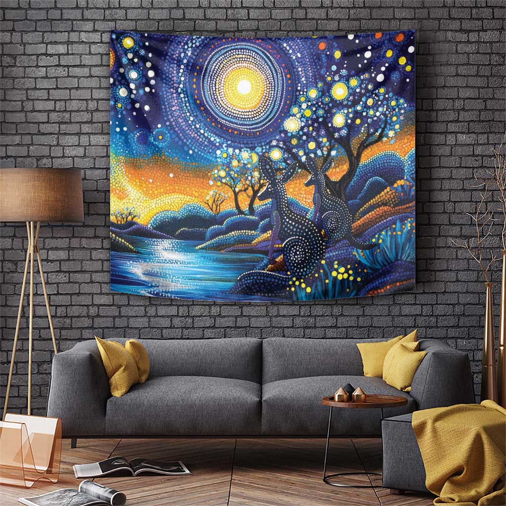 Australian Night Sky Landscape Tapestry Aboriginal Dreamtime Story - Vibe Hoodie Shop