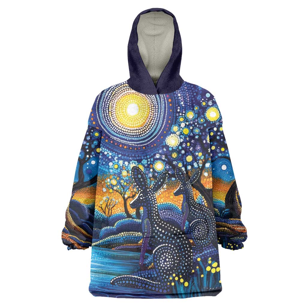 Australian Night Sky Landscape Wearable Blanket Hoodie Aboriginal Dreamtime Story - Vibe Hoodie Shop