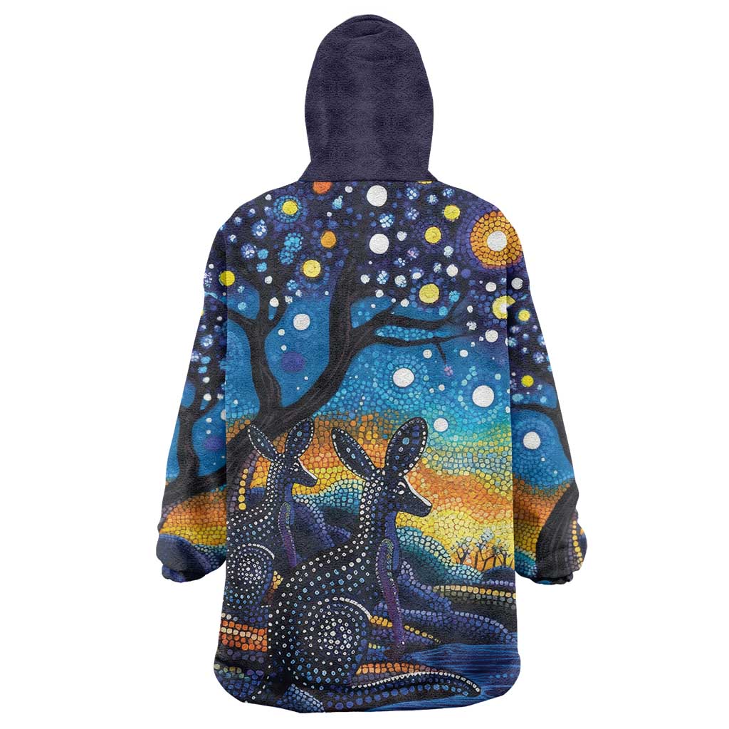 Australian Night Sky Landscape Wearable Blanket Hoodie Aboriginal Dreamtime Story - Vibe Hoodie Shop