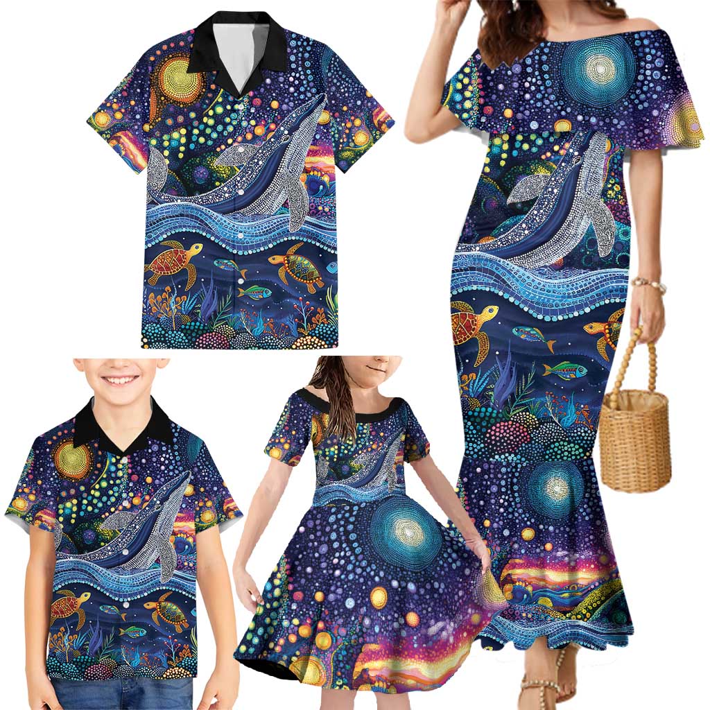 Heal Country Heal Our Nation Aboriginal Dreamtime Family Matching Mermaid Dress and Hawaiian Shirt