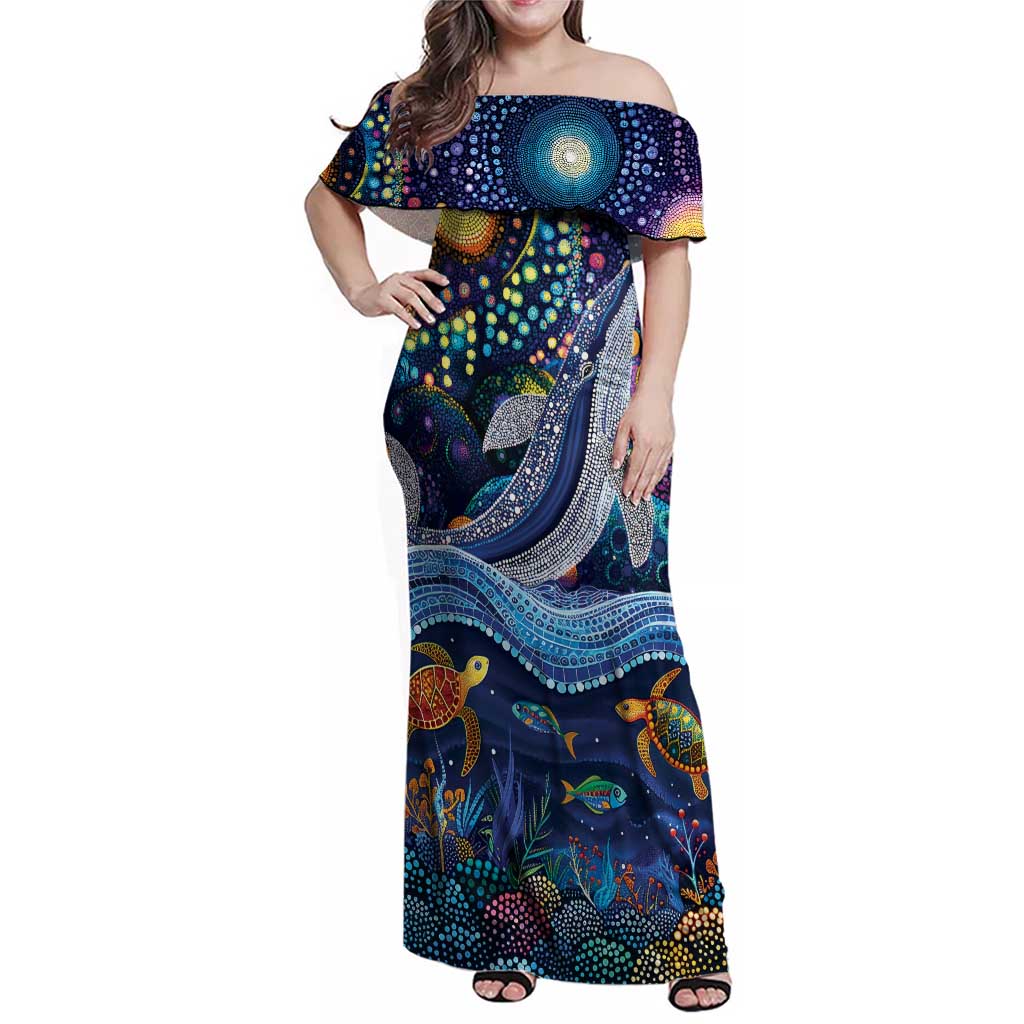 Heal Country Heal Our Nation Aboriginal Dreamtime Family Matching Off Shoulder Maxi Dress and Hawaiian Shirt