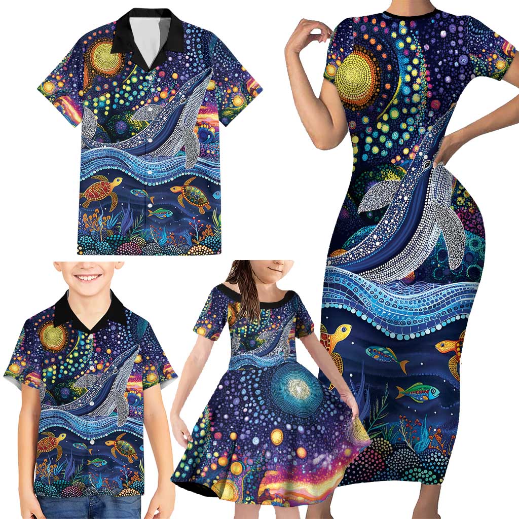 Heal Country Heal Our Nation Aboriginal Dreamtime Family Matching Short Sleeve Bodycon Dress and Hawaiian Shirt