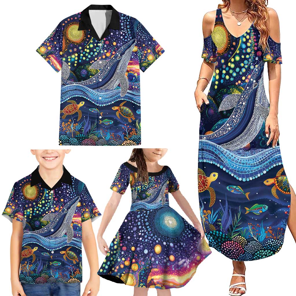 Heal Country Heal Our Nation Aboriginal Dreamtime Family Matching Summer Maxi Dress and Hawaiian Shirt