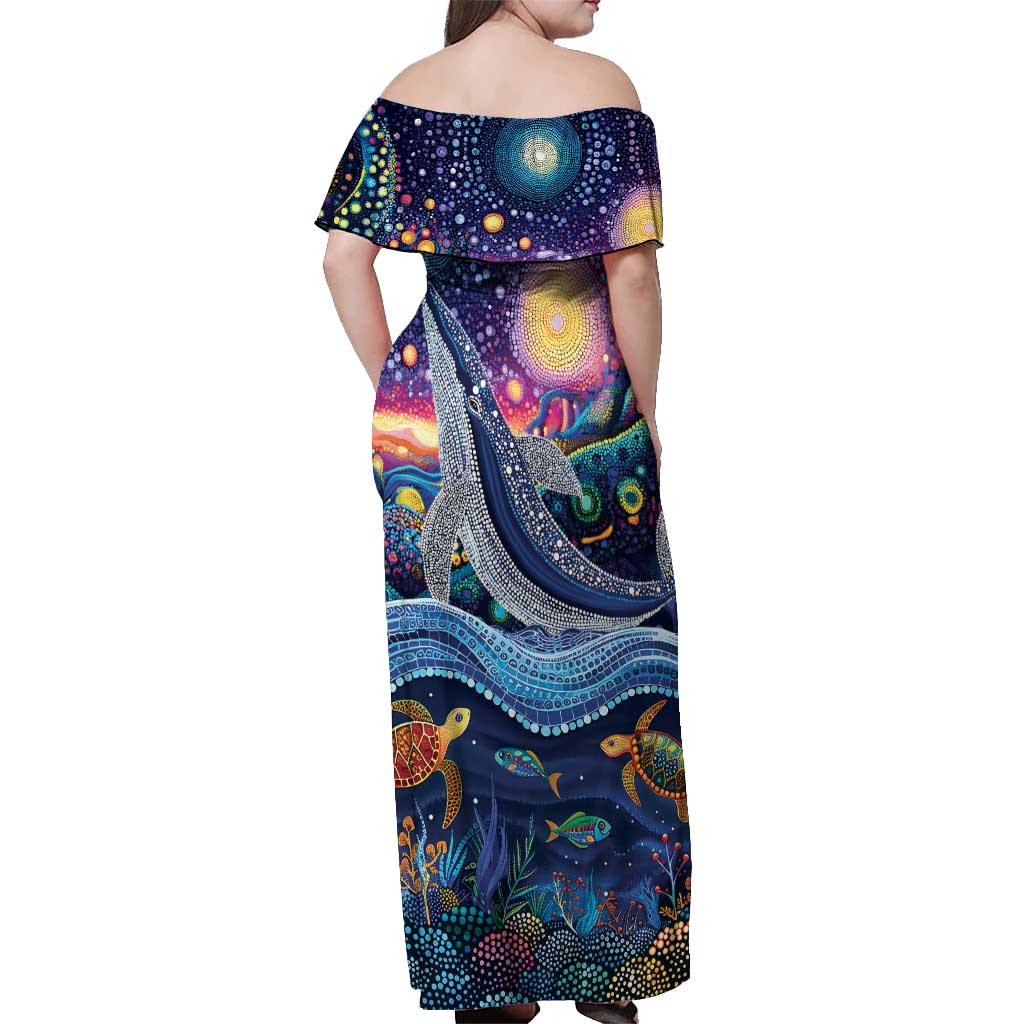 Heal Country Heal Our Nation Aboriginal Dreamtime Off Shoulder Maxi Dress