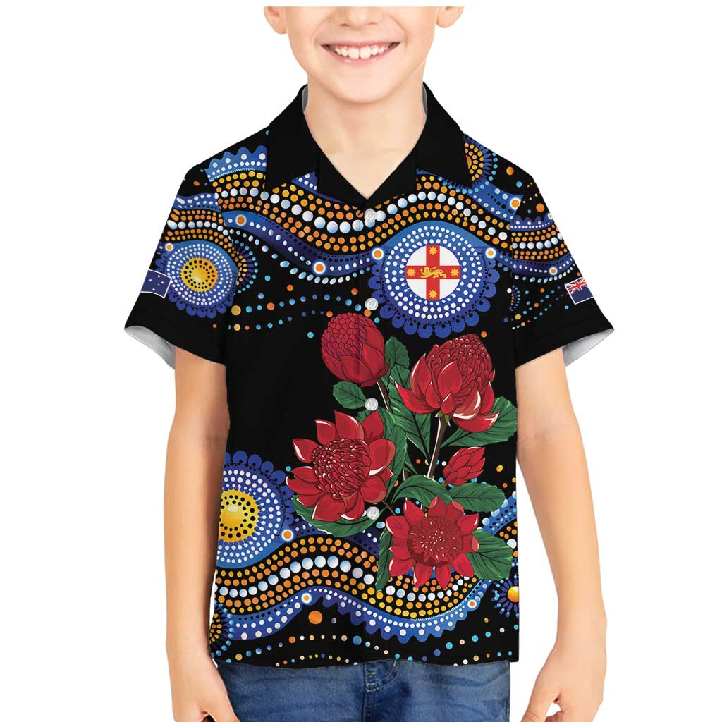 Australia New South Wales Waratahs Family Matching Mermaid Dress and Hawaiian Shirt Aboriginal Dot Art