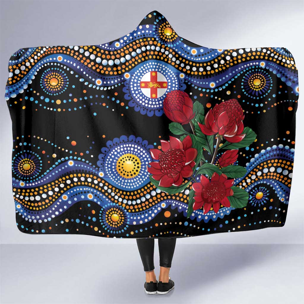 Australia New South Wales Waratahs Hooded Blanket Aboriginal Dot Art