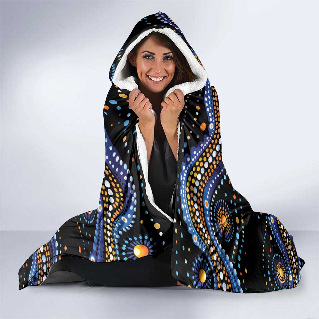 Australia New South Wales Waratahs Hooded Blanket Aboriginal Dot Art