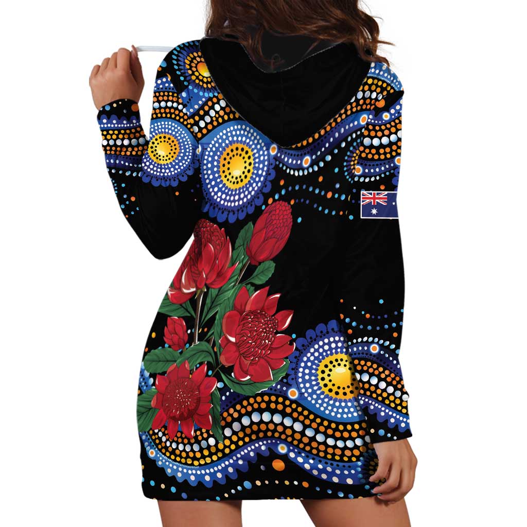 Australia New South Wales Waratahs Hoodie Dress Aboriginal Dot Art - Vibe Hoodie Shop