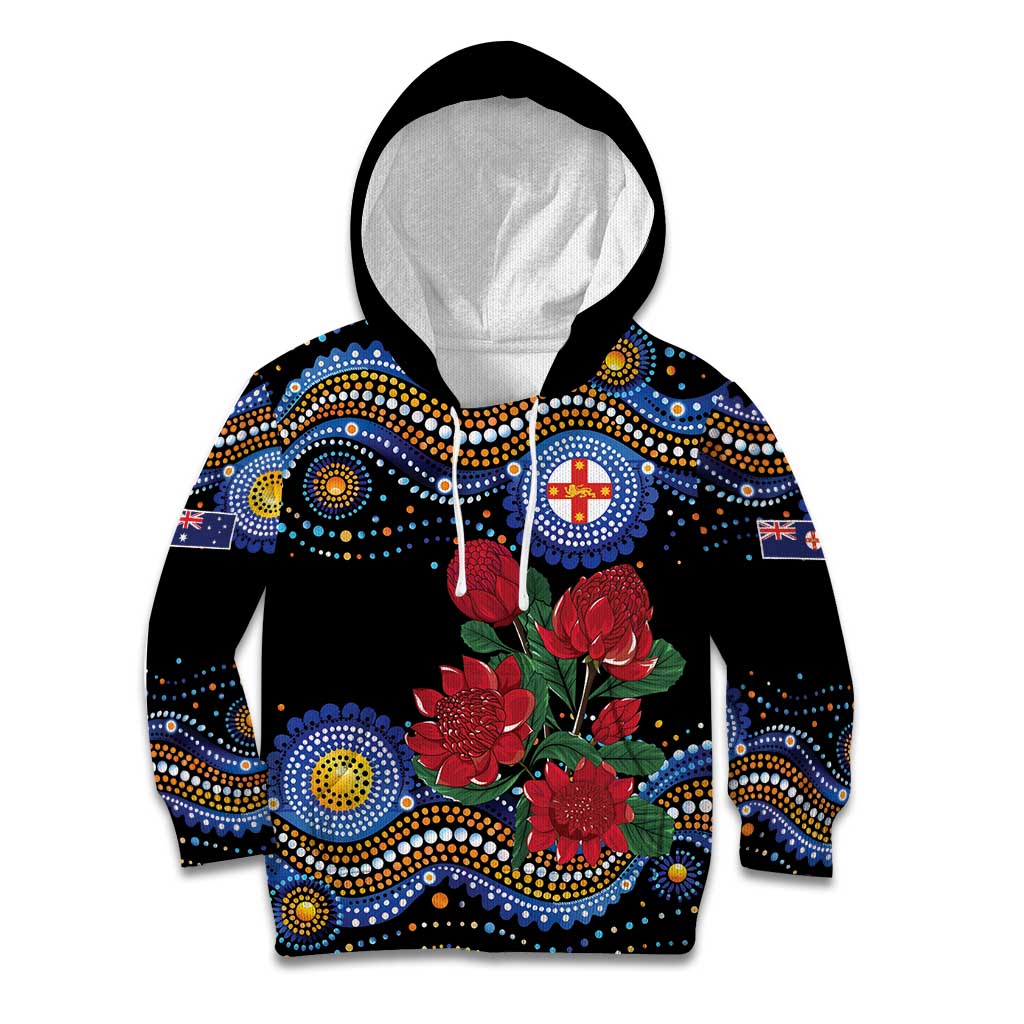 Australia New South Wales Waratahs Kid Hoodie Aboriginal Dot Art - Vibe Hoodie Shop