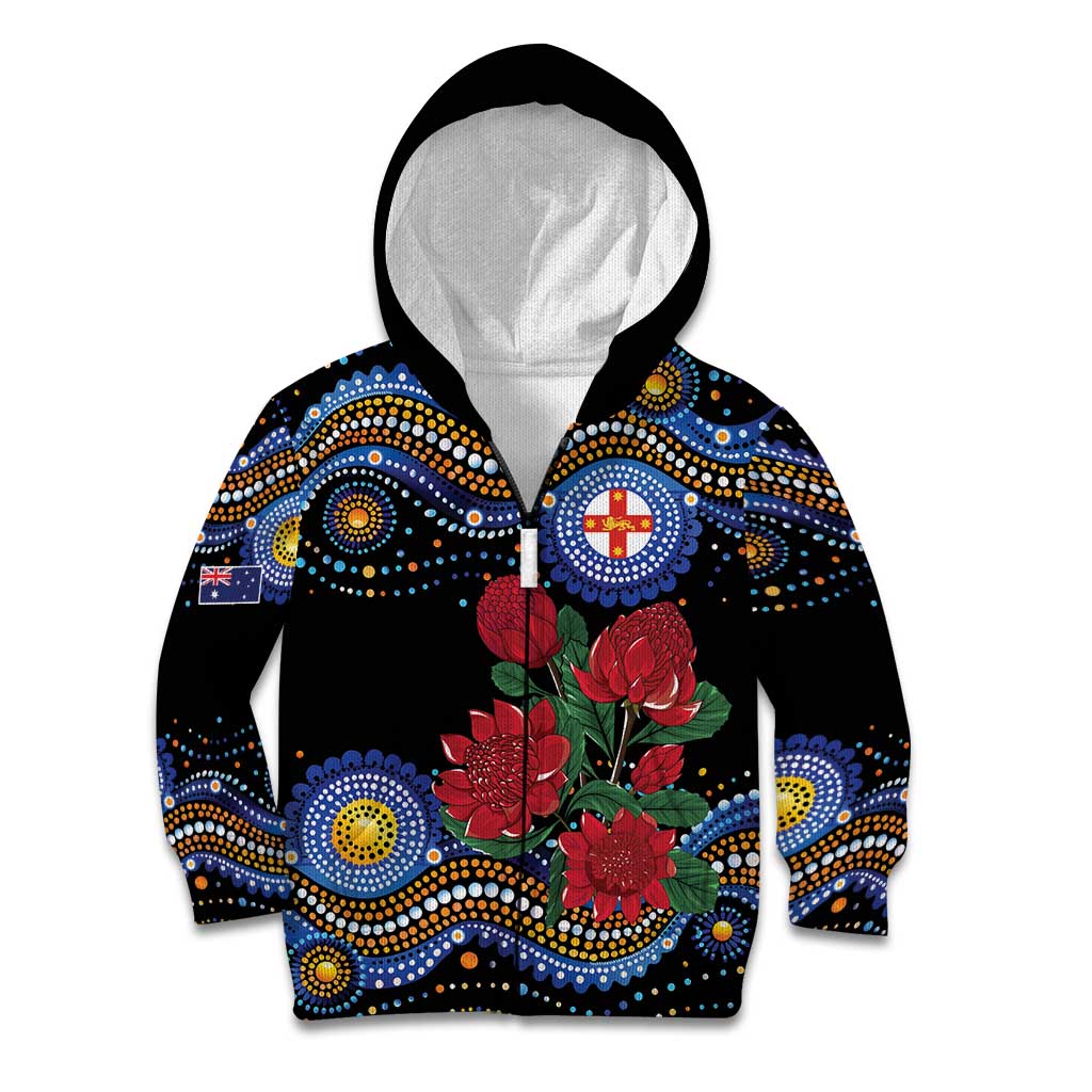 Australia New South Wales Waratahs Kid Hoodie Aboriginal Dot Art - Vibe Hoodie Shop