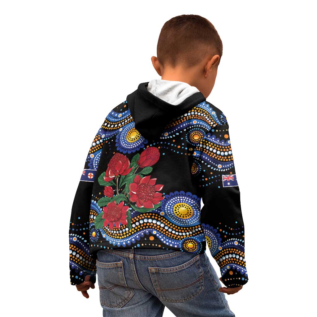 Australia New South Wales Waratahs Kid Hoodie Aboriginal Dot Art - Vibe Hoodie Shop