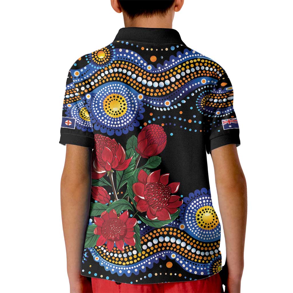 Australia New South Wales Waratahs Kid Polo Shirt Aboriginal Dot Art - Vibe Hoodie Shop