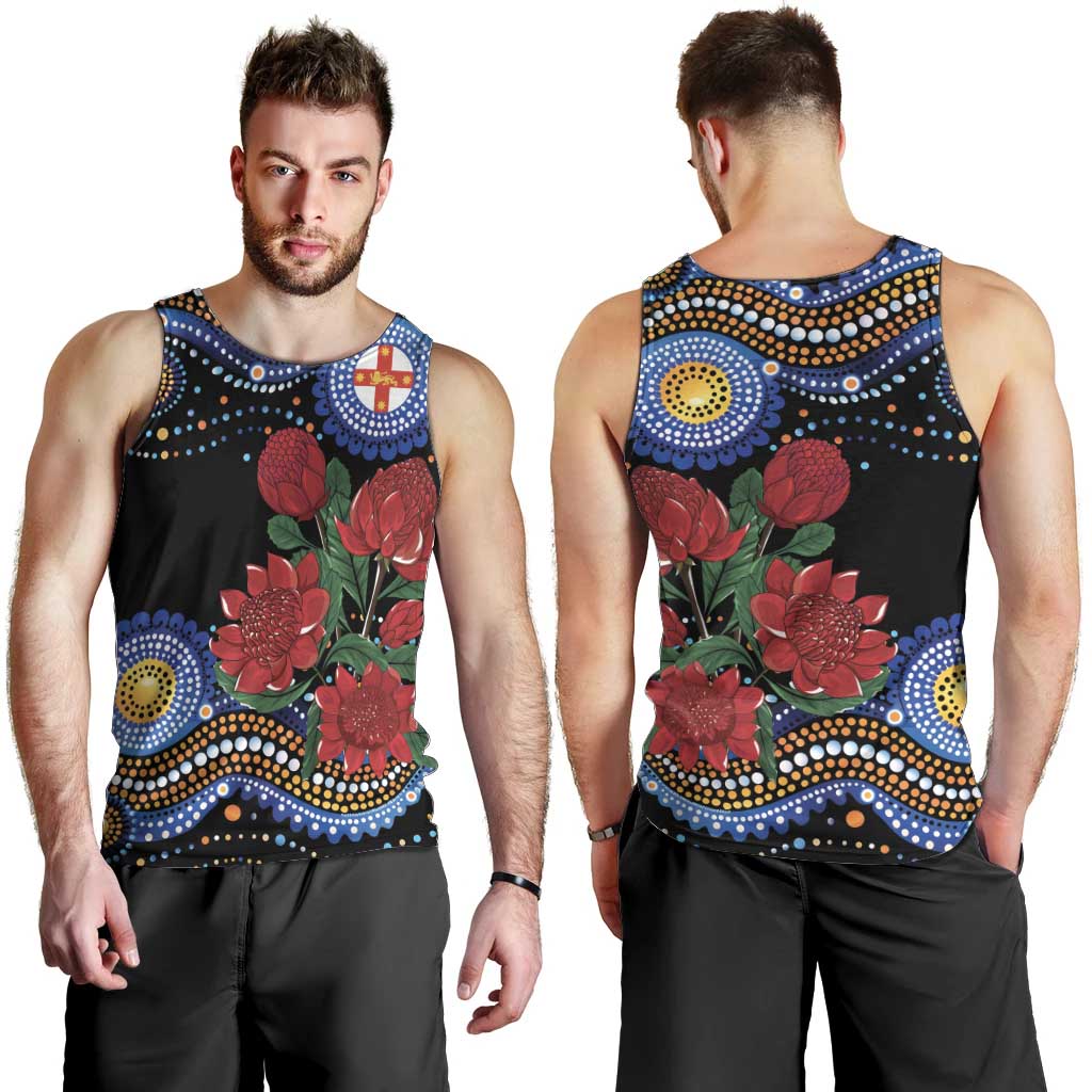 Australia New South Wales Waratahs Men Tank Top Aboriginal Dot Art - Vibe Hoodie Shop