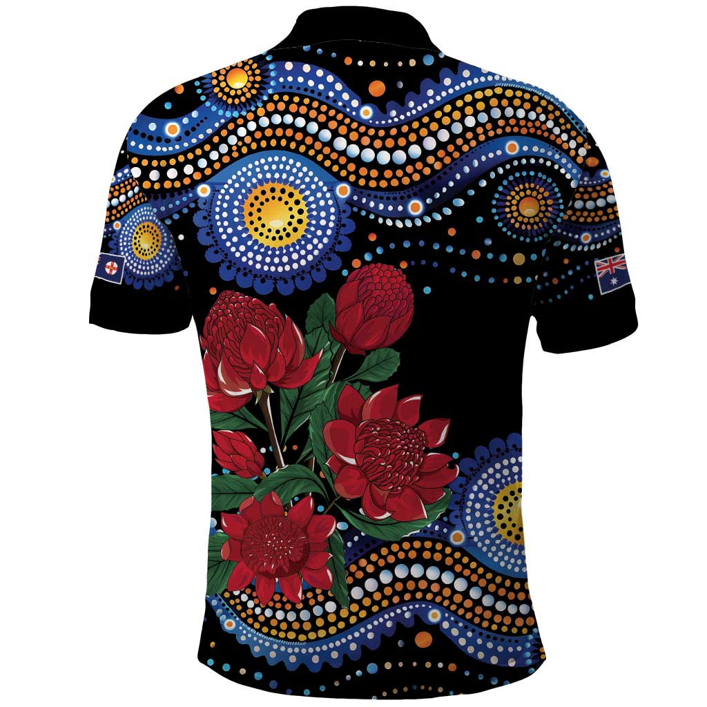 Australia New South Wales Waratahs Polo Shirt Aboriginal Dot Art LT9 - Vibe Hoodie Shop