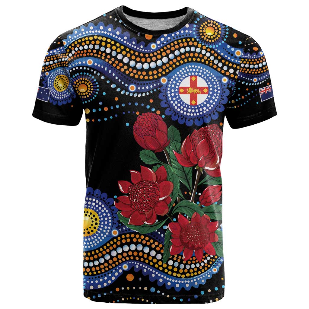 Australia New South Wales Waratahs T Shirt Aboriginal Dot Art LT9 - Vibe Hoodie Shop