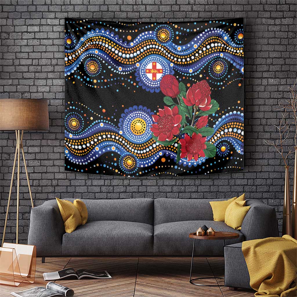 Australia New South Wales Waratahs Tapestry Aboriginal Dot Art - Vibe Hoodie Shop