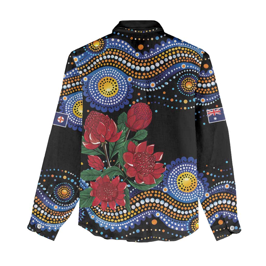 Australia New South Wales Waratahs Women Casual Shirt Aboriginal Dot Art - Vibe Hoodie Shop