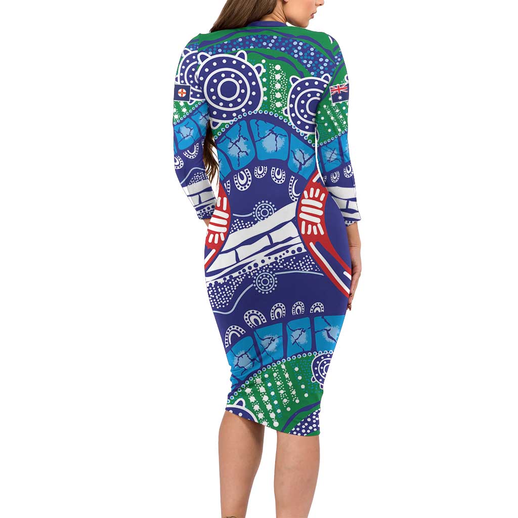 Australia New South Wales Family Matching Long Sleeve Bodycon Dress and Hawaiian Shirt NSW Orta Recens Quam Pura Nites